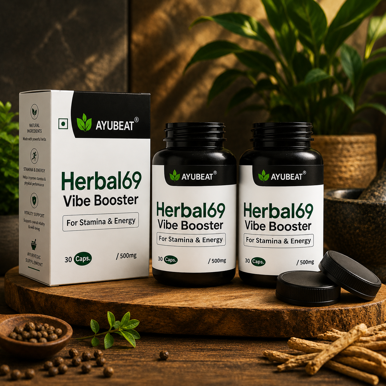 AYUBEAT Herbal 69 Capsules – 30 Vegetarian Capsules