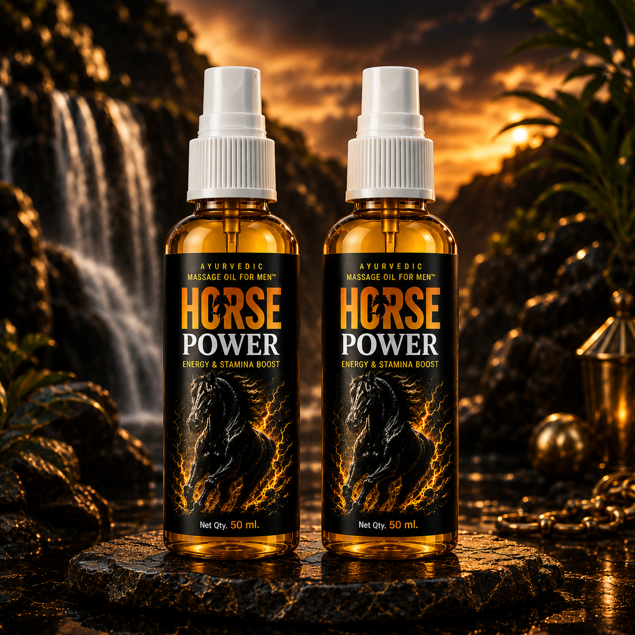 Horse Power Ayurvedic Body Massage Oil for Men – 50 ml