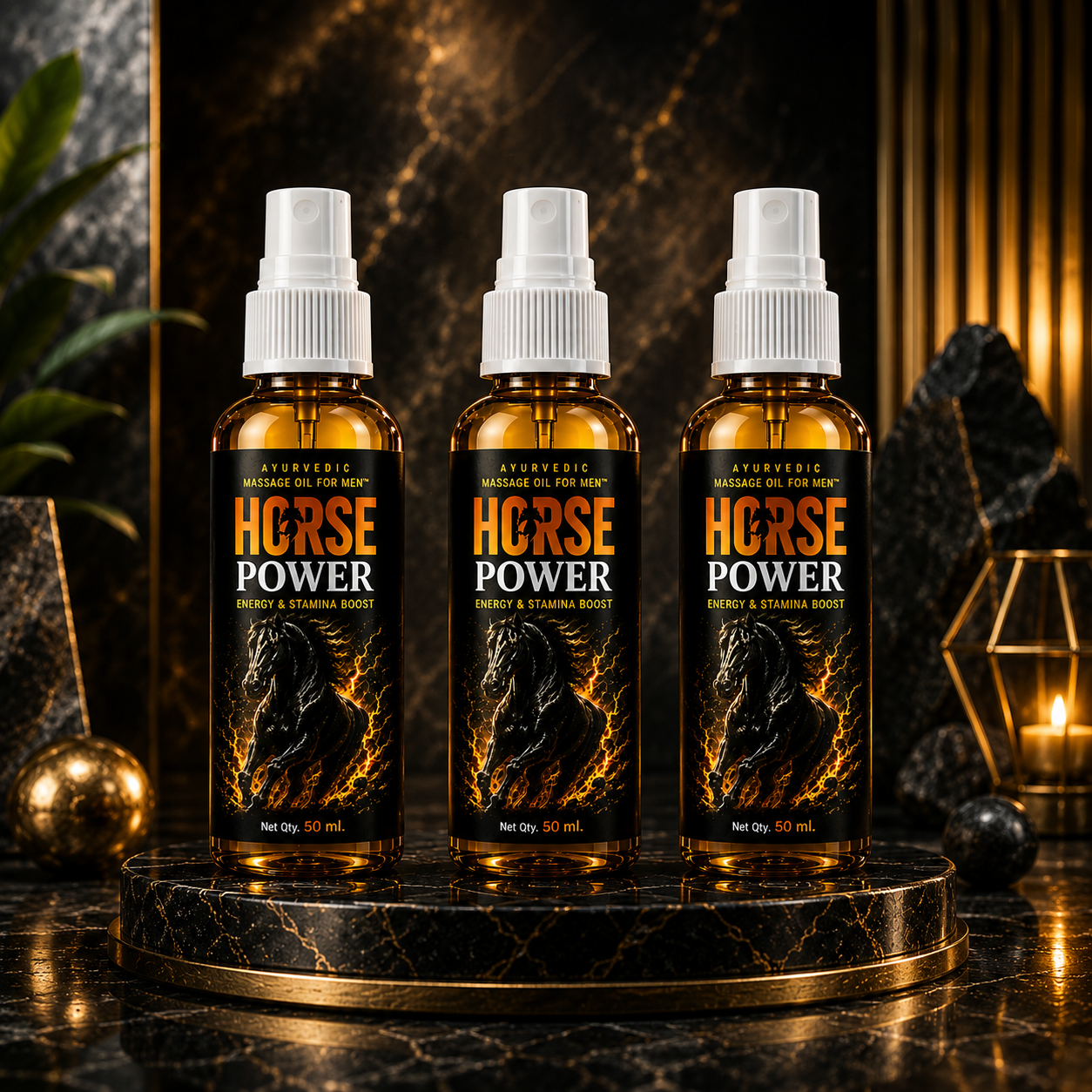 Horse Power Ayurvedic Body Massage Oil for Men – 50 ml