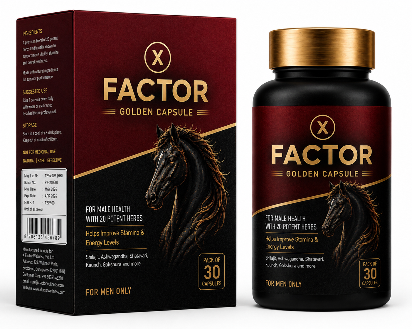X Factor Golden Capsules for Men – 30 Capsules