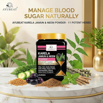 Ayubeat Karela Jamun Neem Herbal Powder – 200g
