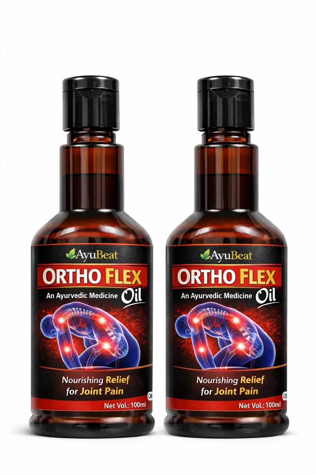 Ayubeat Ortho Flex Ayurvedic Pain Relief Oil – 120ml (100ml + 20ml Free)