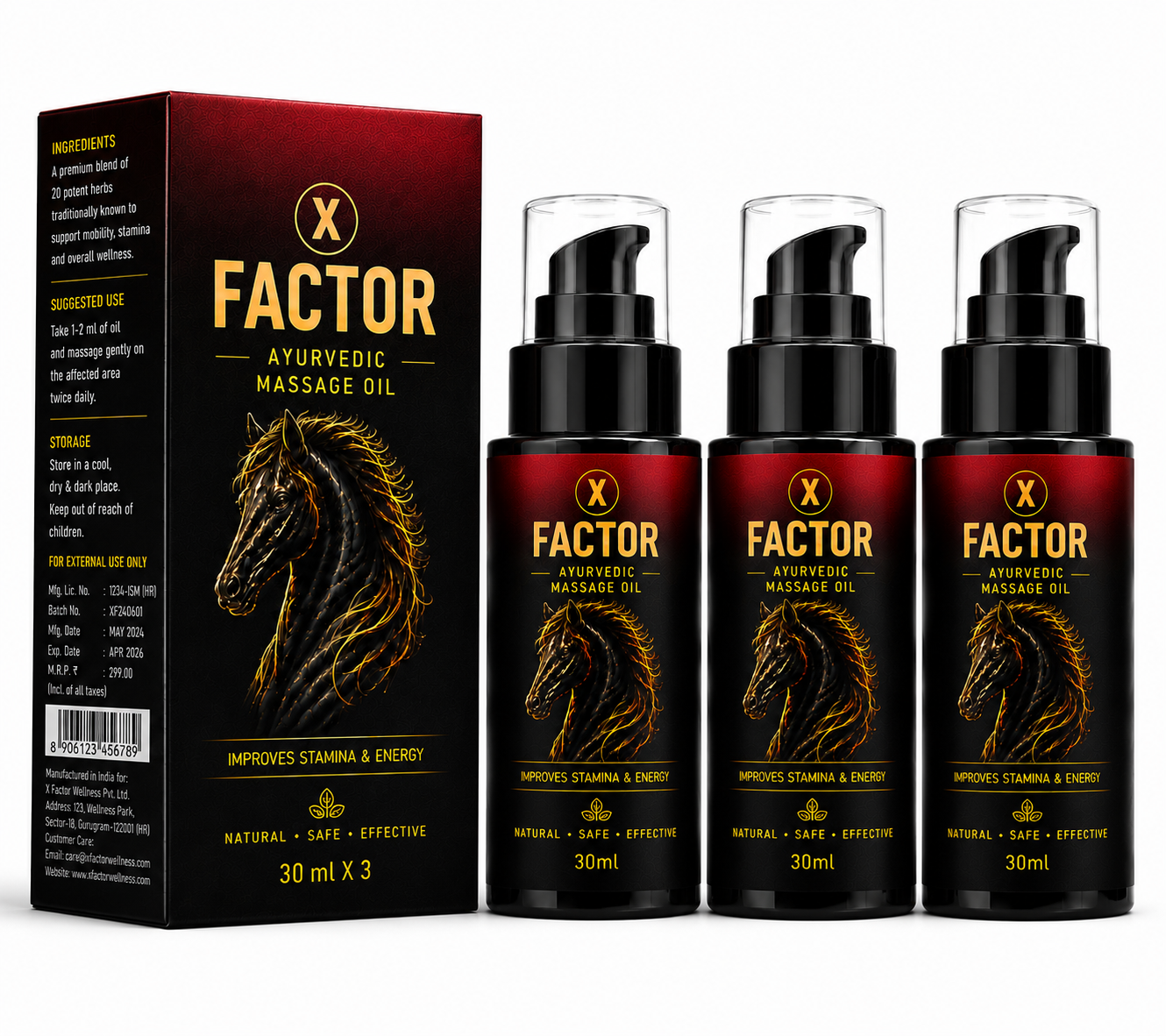 X Factor Ayurvedic Massage Oil for Men – 30ml