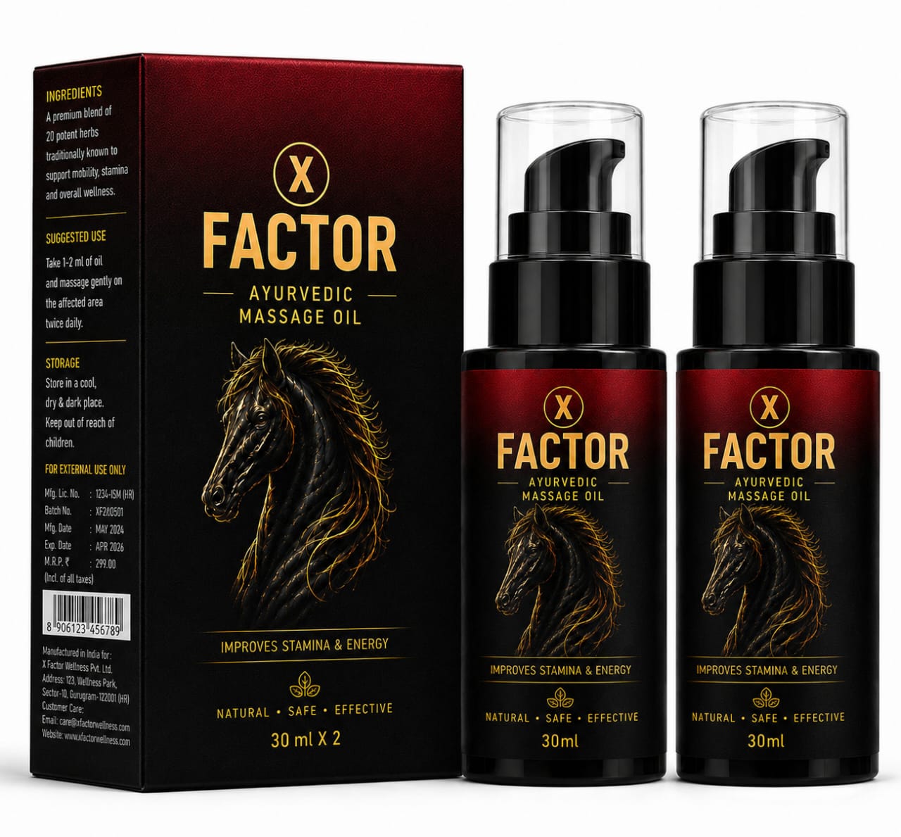 X Factor Ayurvedic Massage Oil for Men – 30ml
